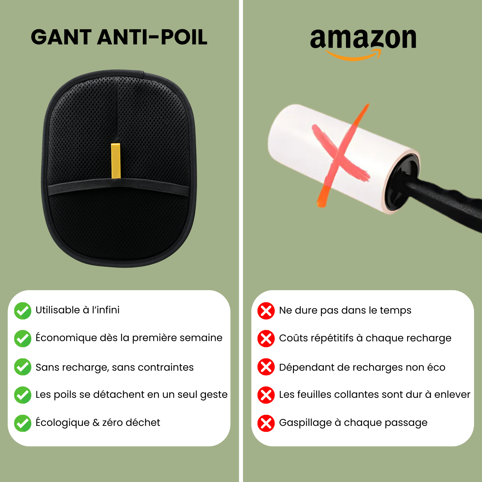 Gant Anti-Poils Réutilisable & Écologique