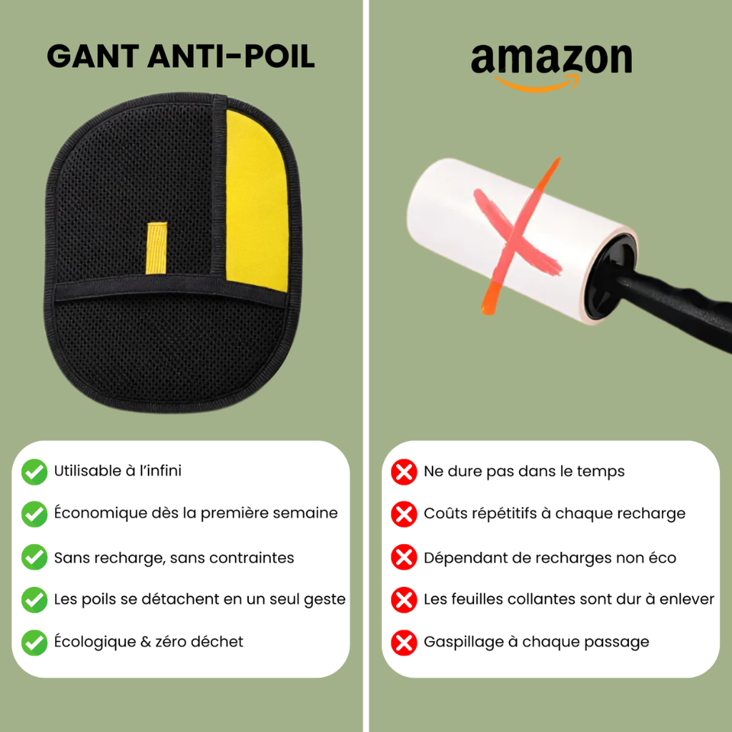 Gant Anti-Poils Réutilisable & Écologique